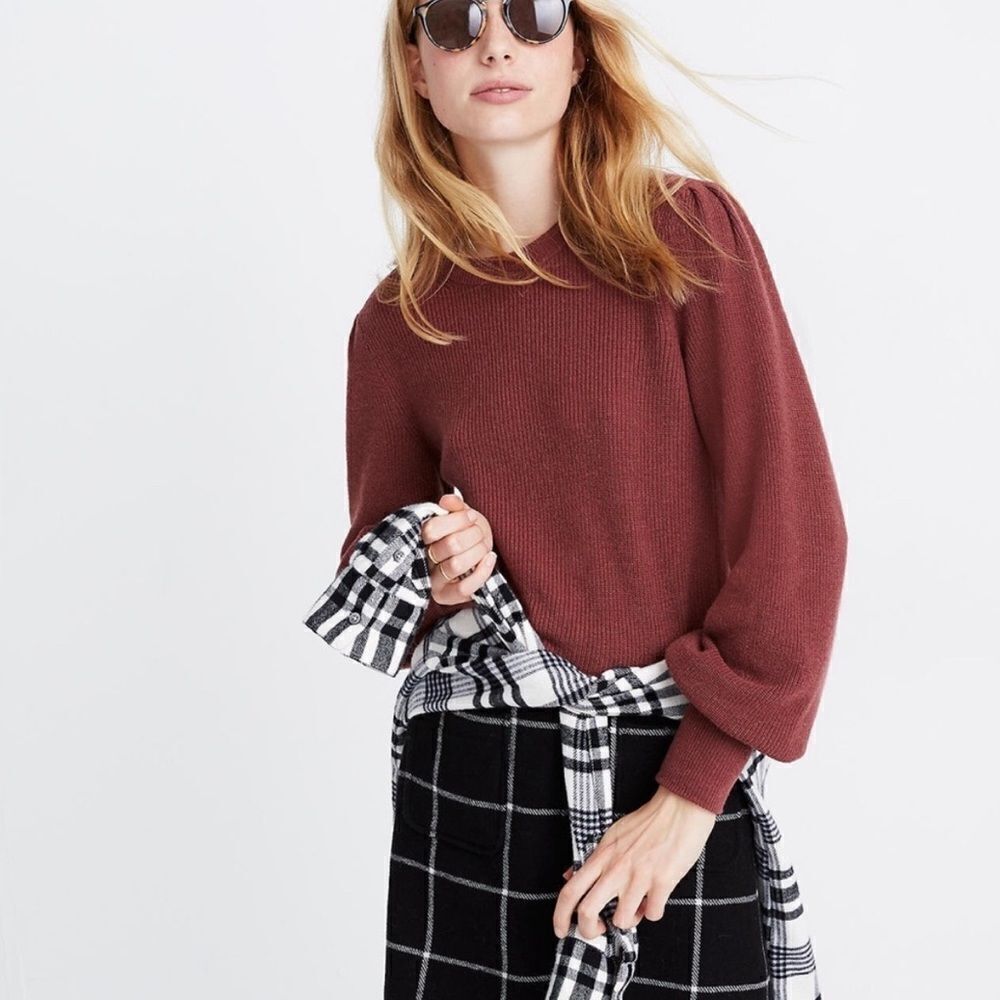 Madewell baybrook pullover sweater maroon